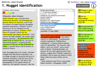 Schritt 1 des Systems: Identifikation wichtiger Informationseinheiten.