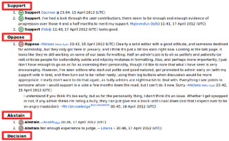 Abstimmungsverfahren im englischen Wiktionary.